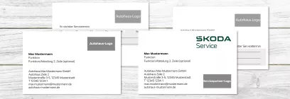 business cards and appointment cards Skoda