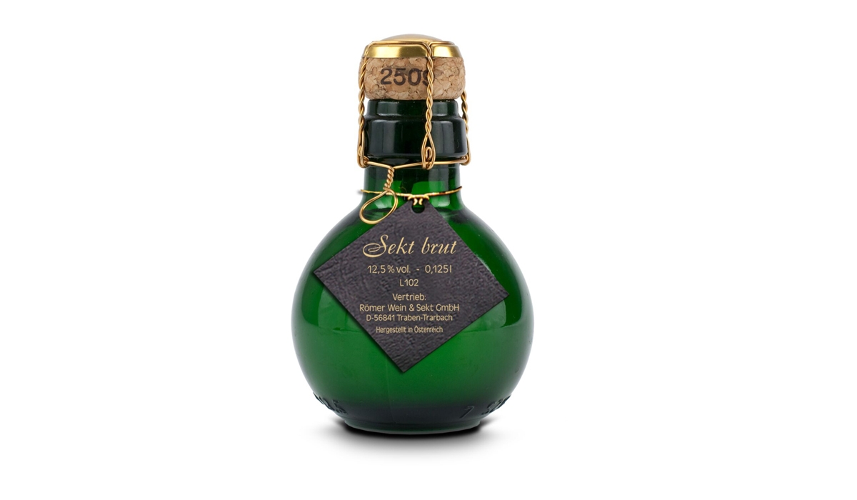 Origineller Sekt Fröhliche Weihnachten - Karton Schwarz, 125 ml