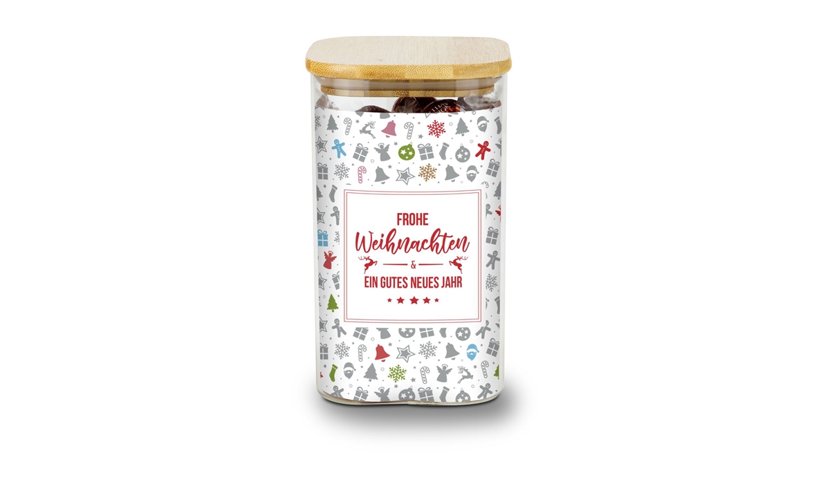 Geschenkset / Präsenteset: Lindor Team-Glas Frohe Weihnachten