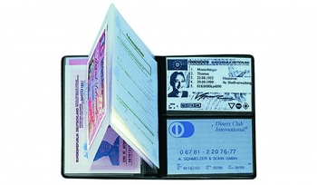 Driving licence wallet Euro with inset foil Normal black