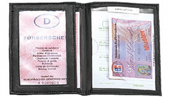 Driving licence wallet CD blue stripe
