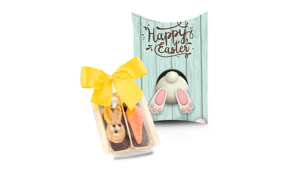 Geschenkartikel / Präsentartikel: Kleines Oster-Duo, auch in individueller Kissenverpackung