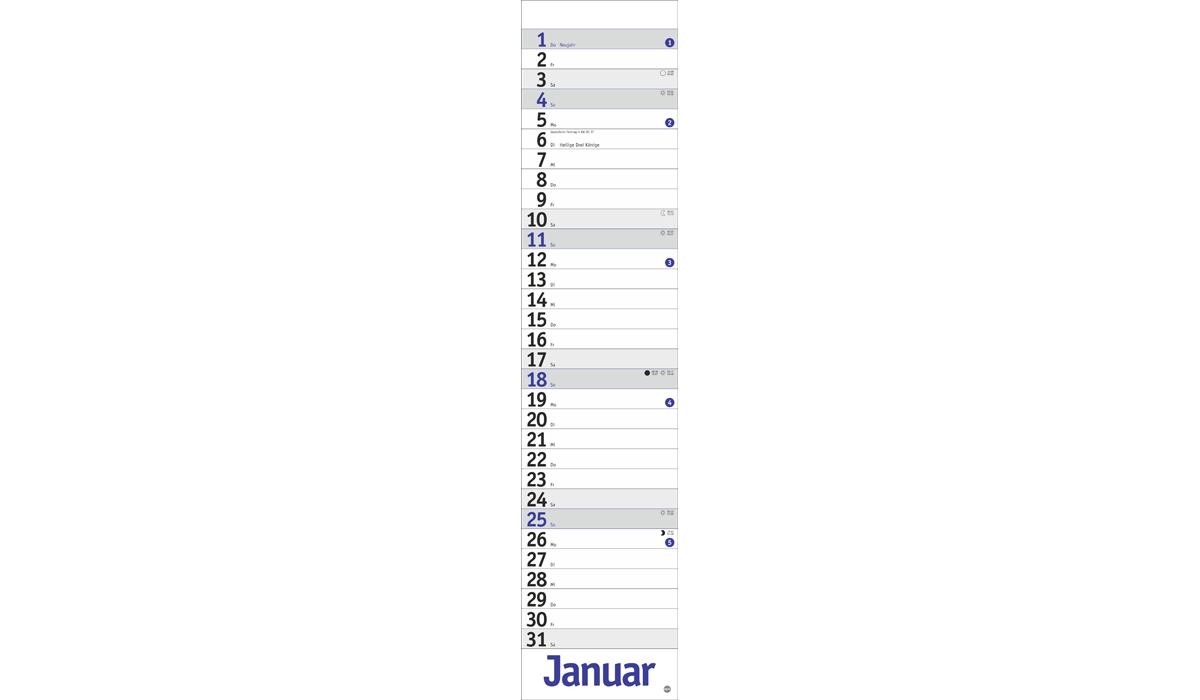 Werbekalender: Langplaner, blau 2026