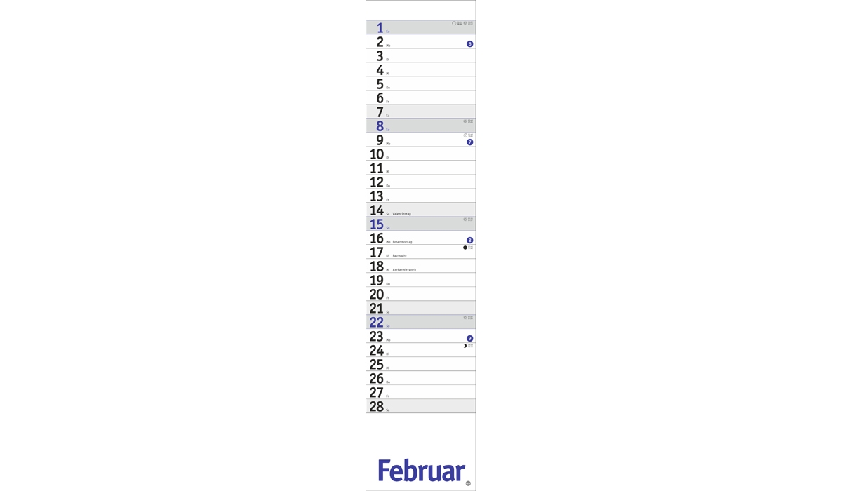Werbekalender: Langplaner, blau 2026