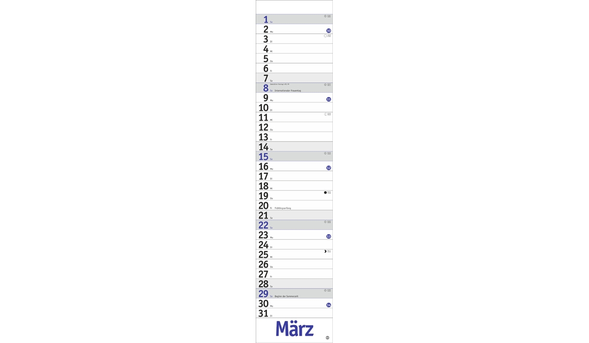 Werbekalender: Langplaner, blau 2026