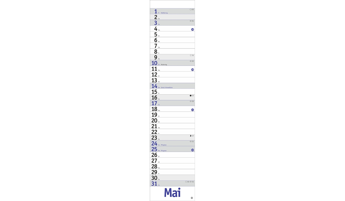 Werbekalender: Langplaner, blau 2026