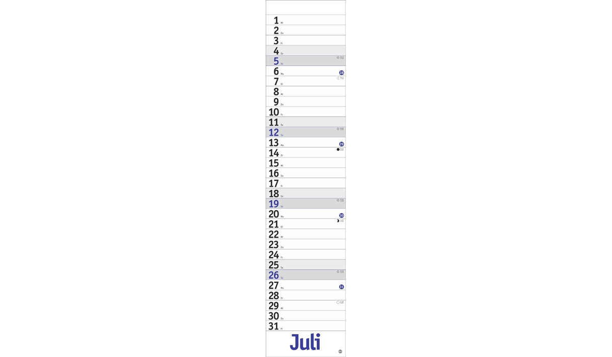 Werbekalender: Langplaner, blau 2026