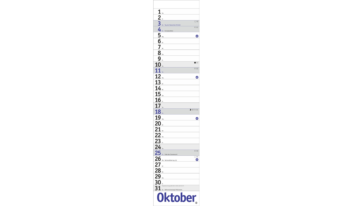 Werbekalender: Langplaner, blau 2026