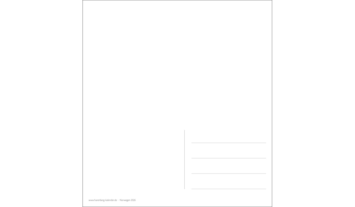 advertising calendar: Norway Postcard Calendar 2026