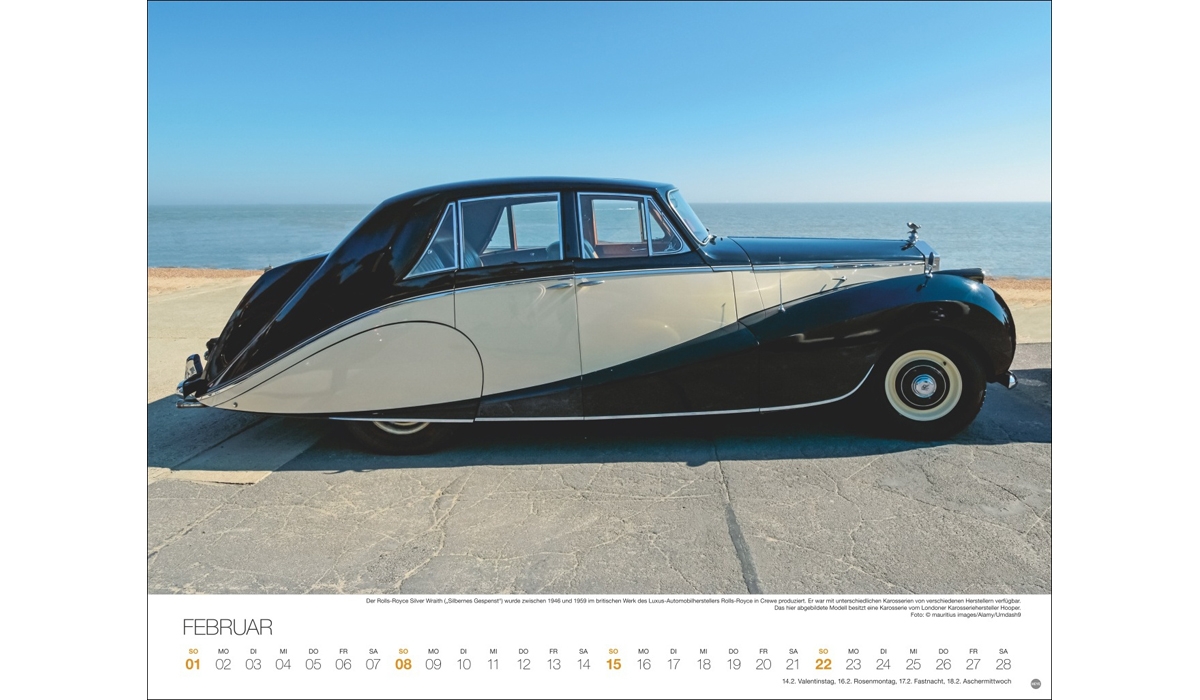 advertising calendar: Legendary Cars 2026