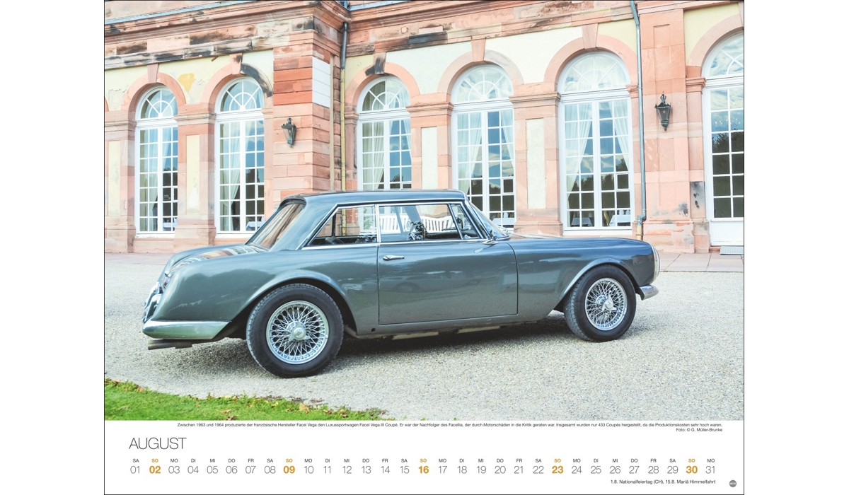 advertising calendar: Legendary Cars 2026