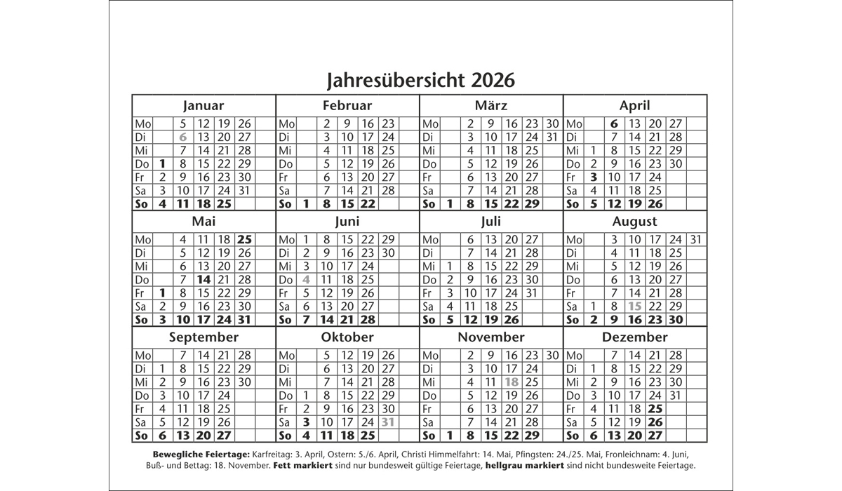 Werbekalender: Loriot Tagesabreißkalender 2026