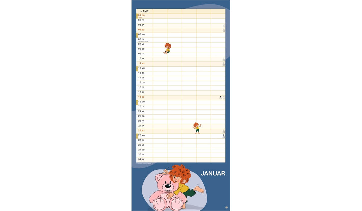 advertising calendar: Pumuckl family planner 2026