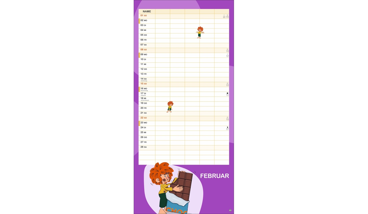 advertising calendar: Pumuckl family planner 2026