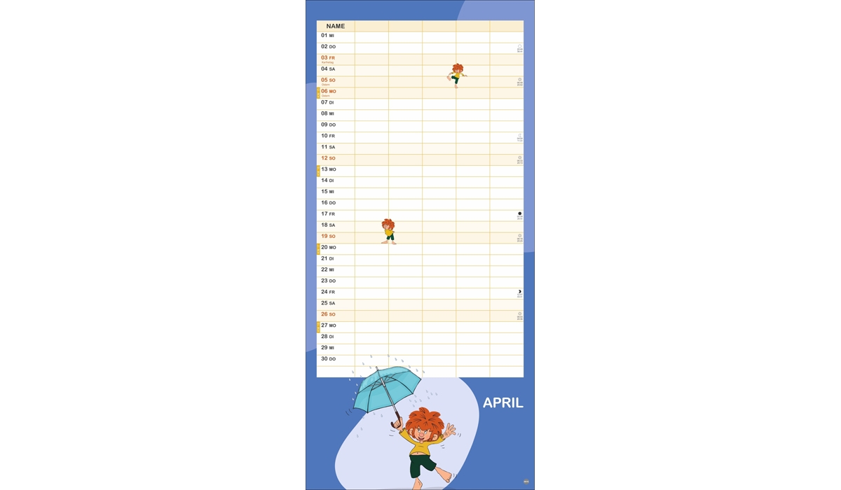 advertising calendar: Pumuckl family planner 2026