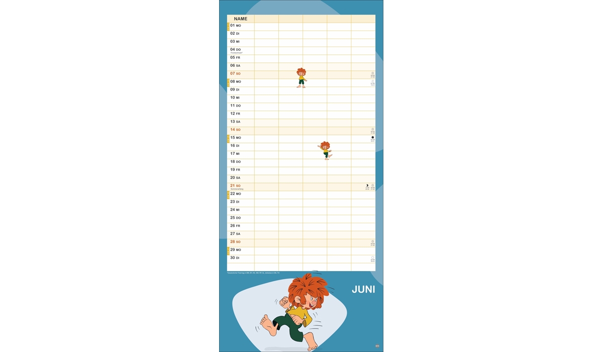 advertising calendar: Pumuckl family planner 2026