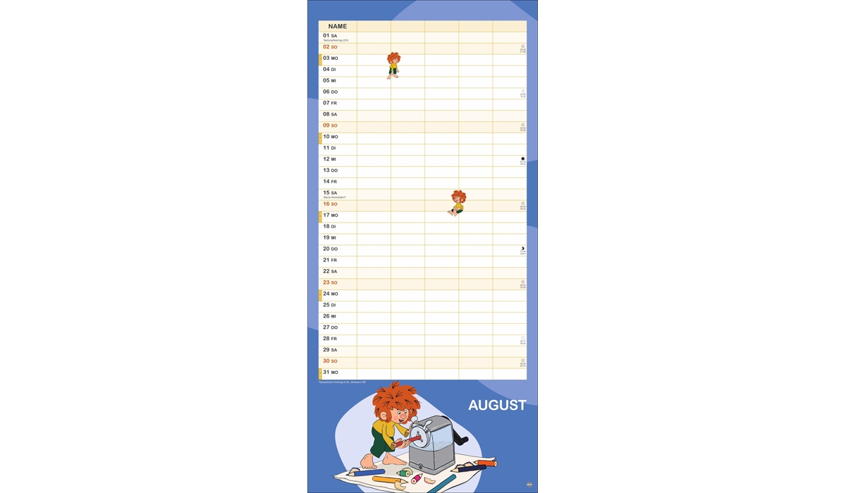 advertising calendar: Pumuckl family planner 2026