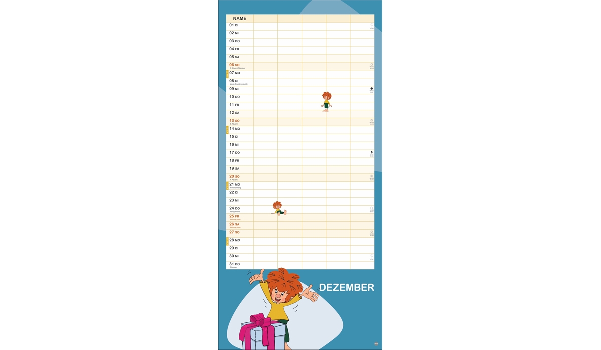 advertising calendar: Pumuckl family planner 2026