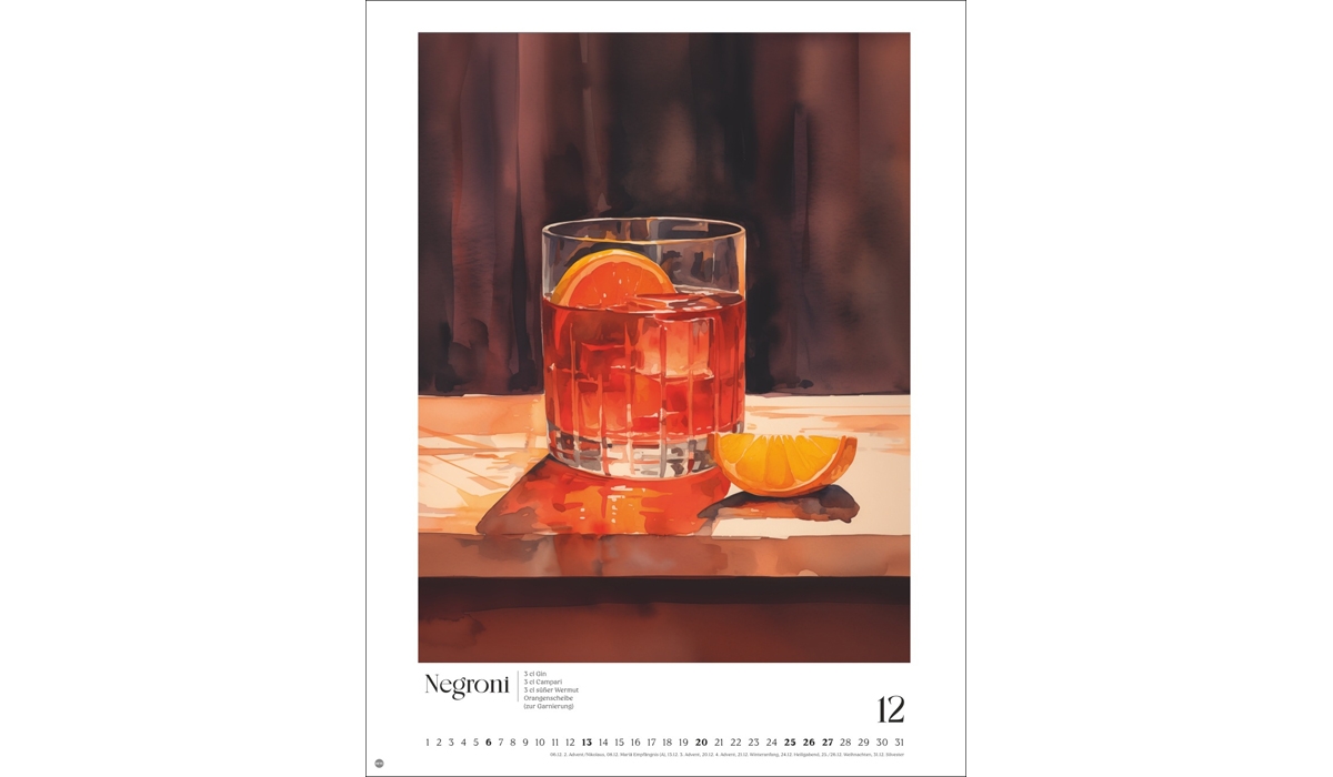 Werbekalender: Cocktails Posterkalender 2026