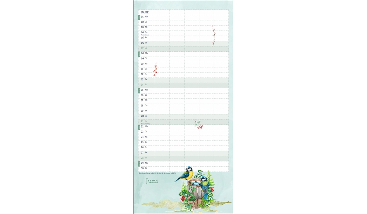 Werbekalender: Tiere des Waldes Familienplaner 2026