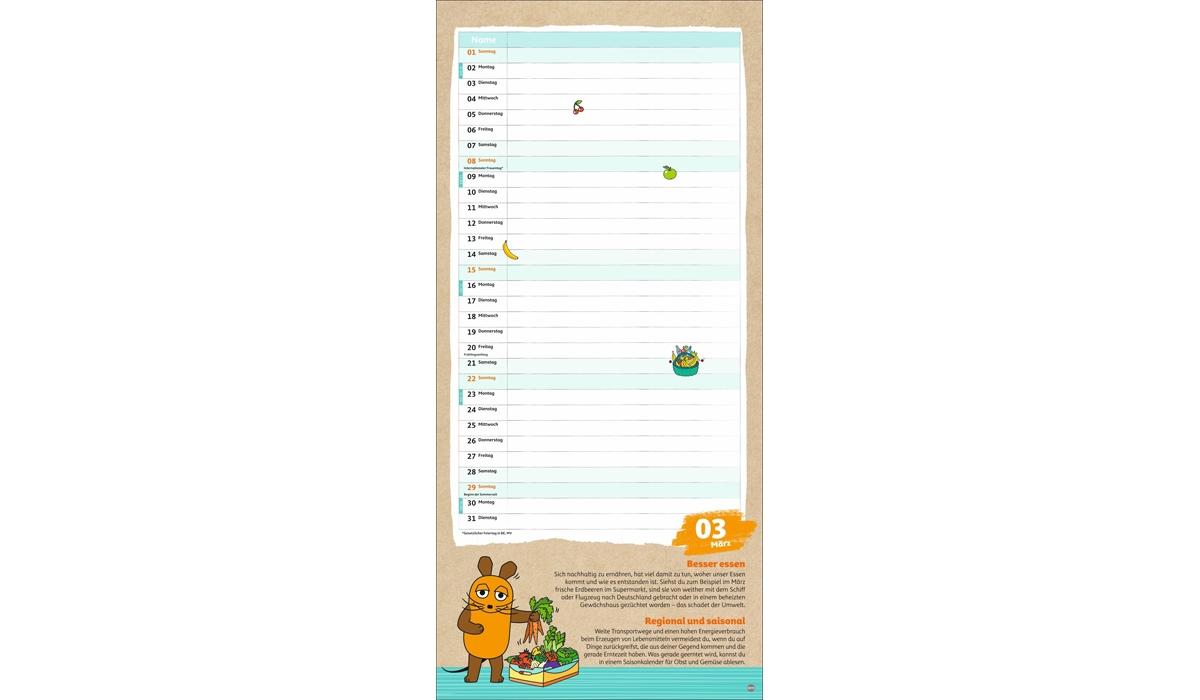 advertising calendar: Plan sustainably with the mouse 2026
