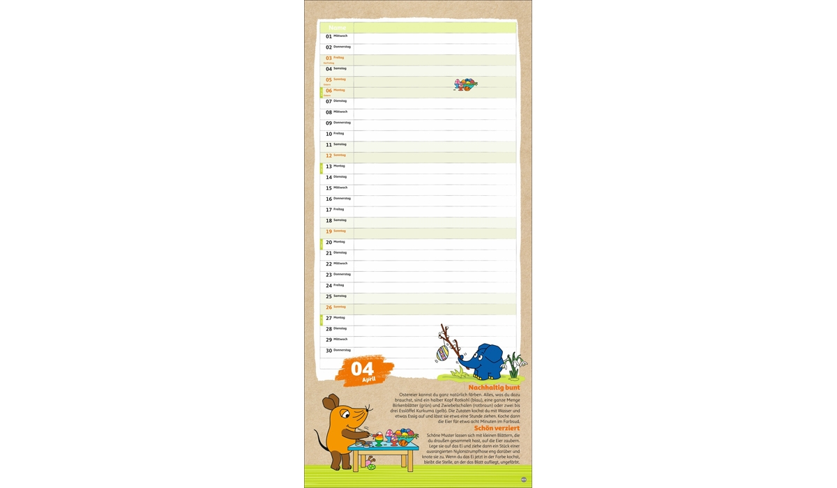 advertising calendar: Plan sustainably with the mouse 2026