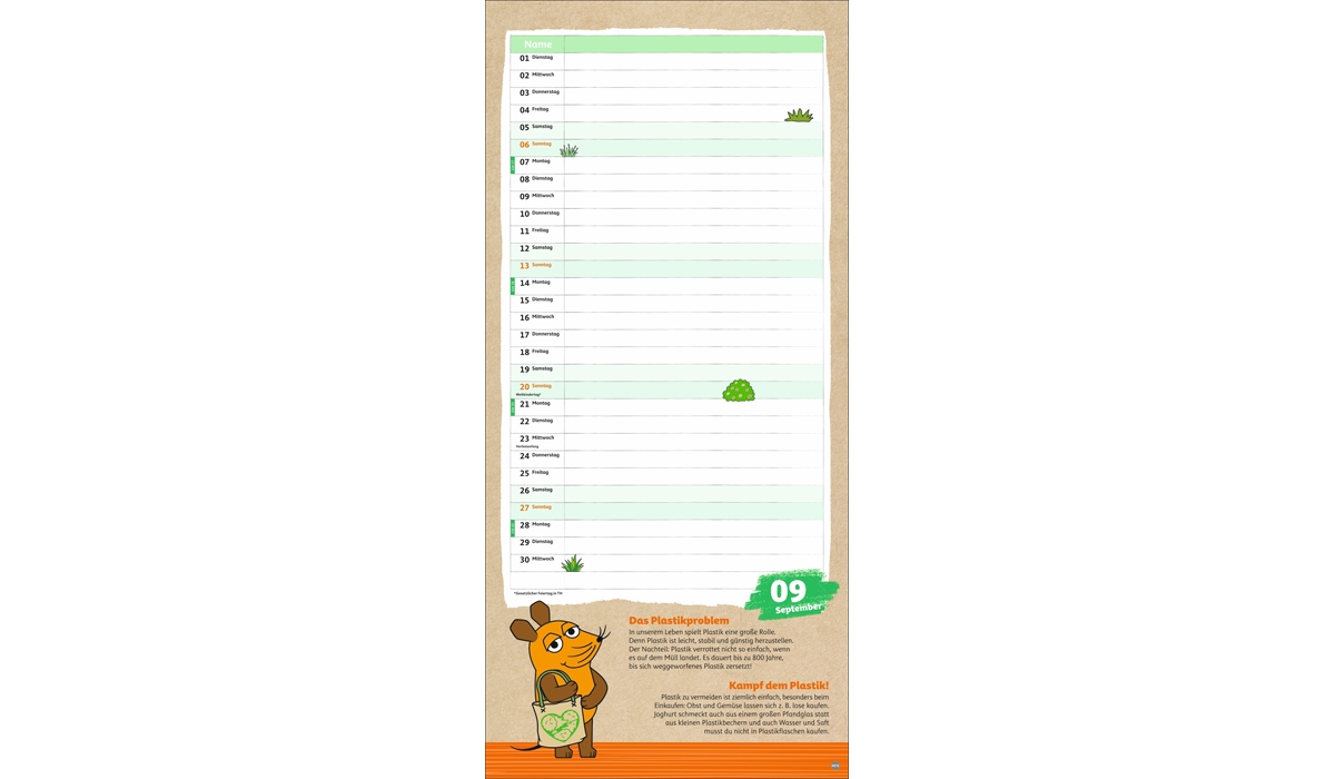 advertising calendar: Plan sustainably with the mouse 2026