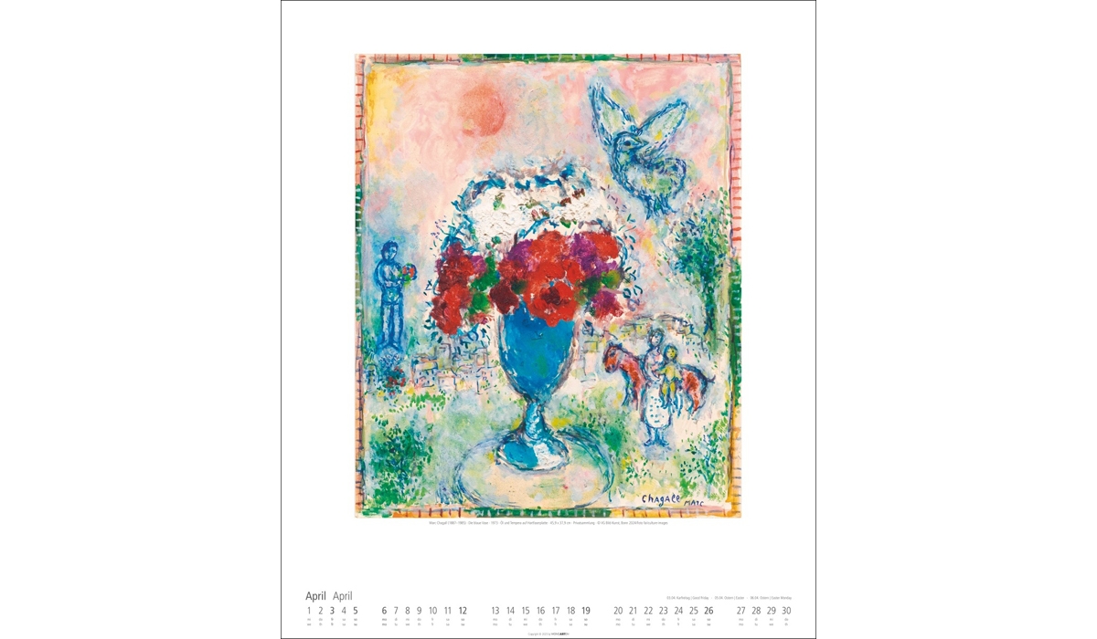 advertising calendar: Marc Chagall 2026
