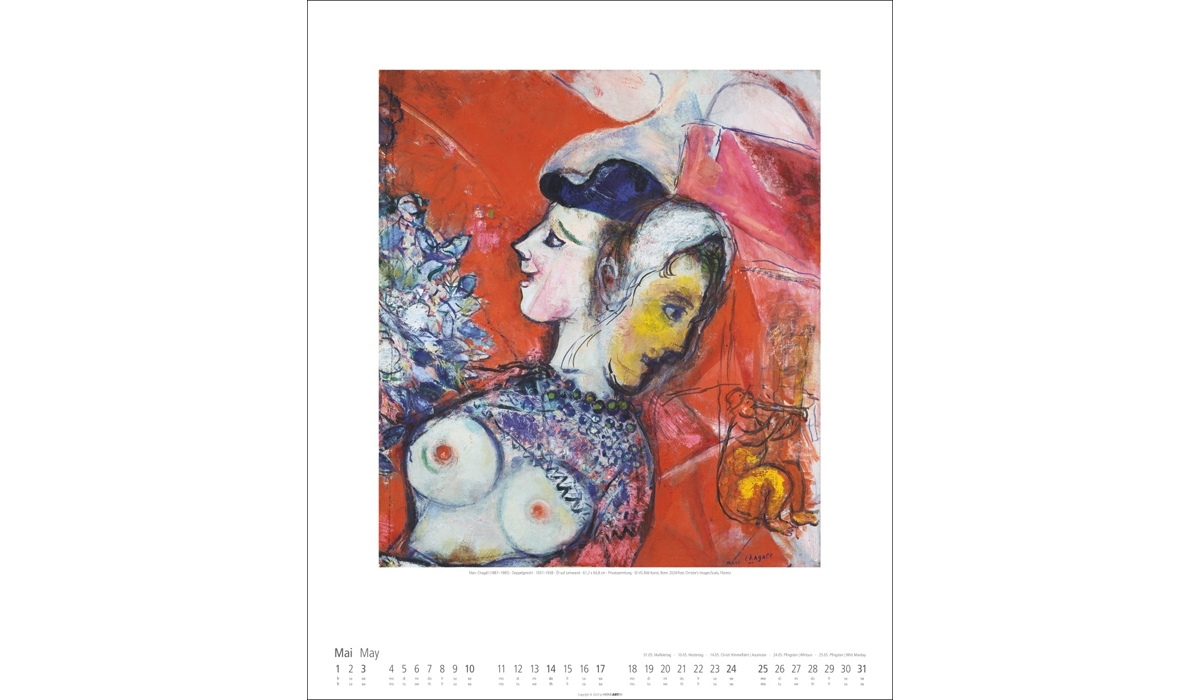 advertising calendar: Marc Chagall 2026
