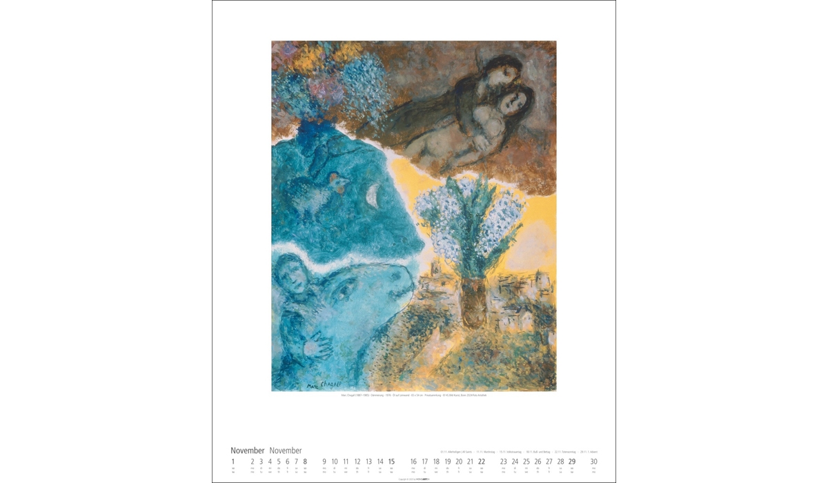 advertising calendar: Marc Chagall 2026