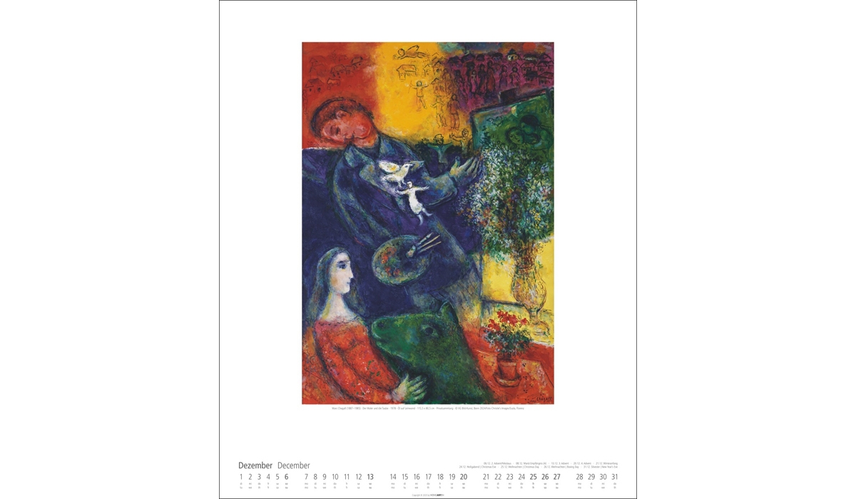 advertising calendar: Marc Chagall 2026