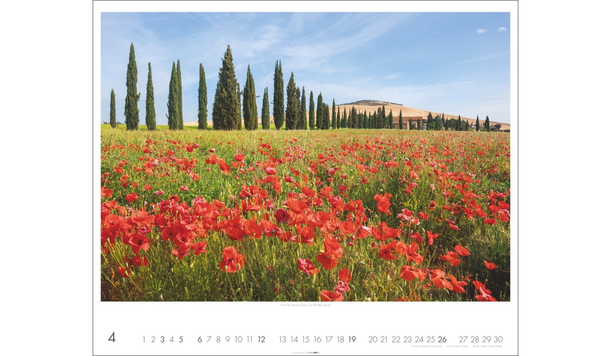 advertising calendar: Toskana 2026