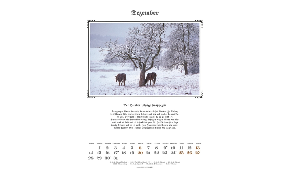 Werbekalender: Der Hundertjährige Kalender 2026
