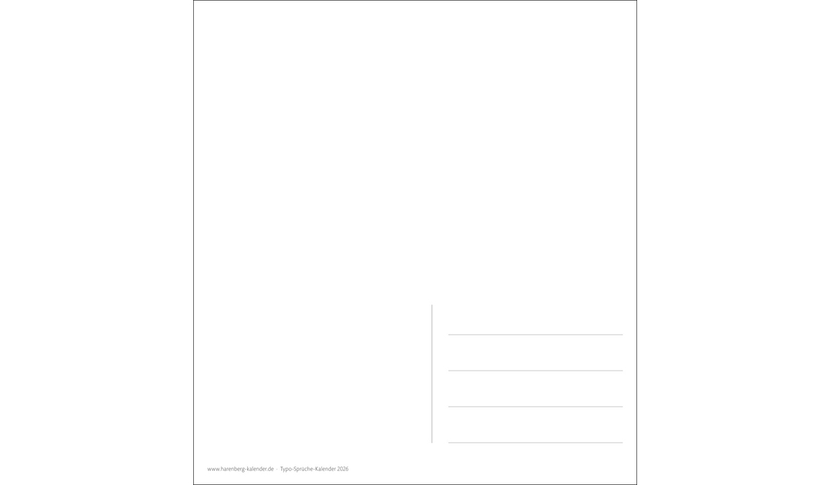 Werbekalender: Typo-Sprüche-Kalender Postkartenkalender 2026
