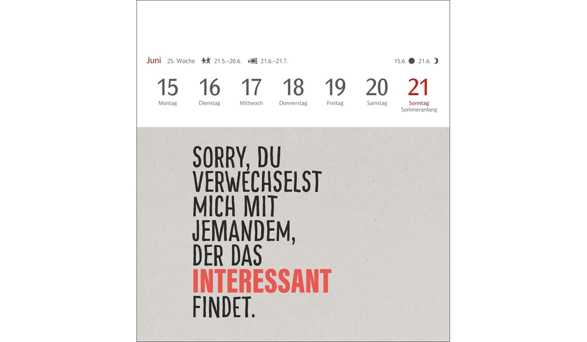 Werbekalender: Typo-Sprüche-Kalender Postkartenkalender 2026