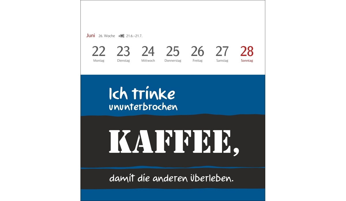 Werbekalender: Typo-Sprüche-Kalender Postkartenkalender 2026