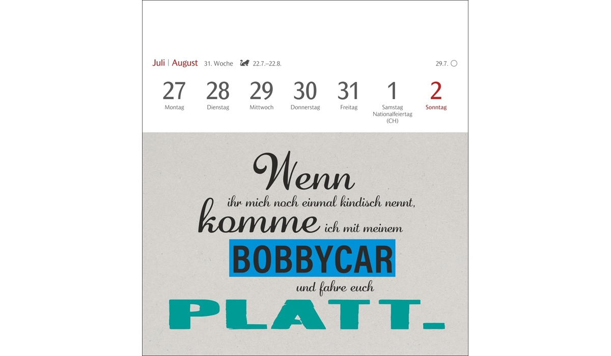 Werbekalender: Typo-Sprüche-Kalender Postkartenkalender 2026