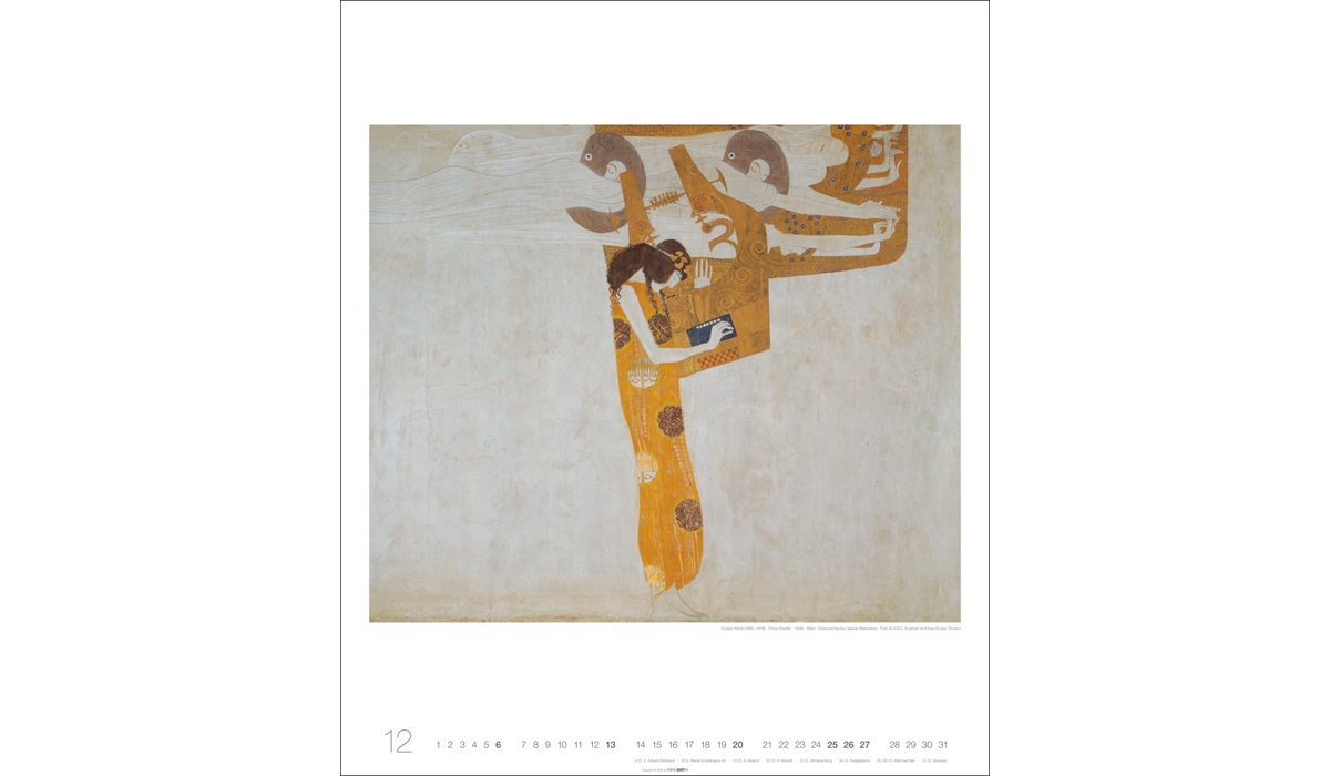 advertising calendar: Gustav Klimt 2026