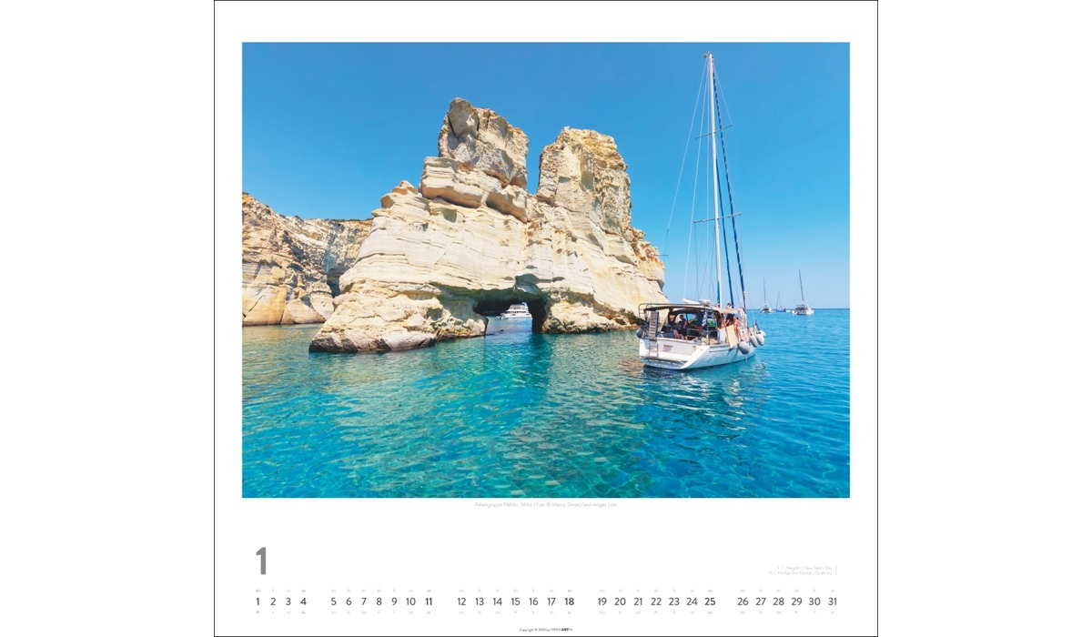 advertising calendar: Greek islands 2026