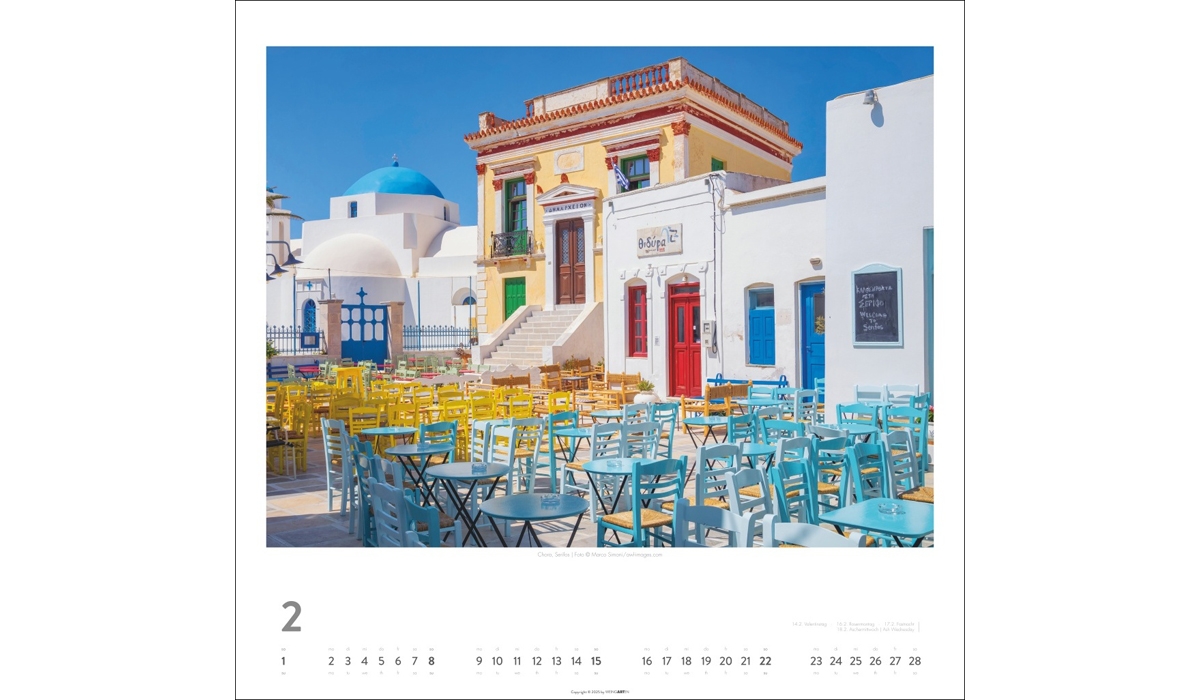 advertising calendar: Greek islands 2026