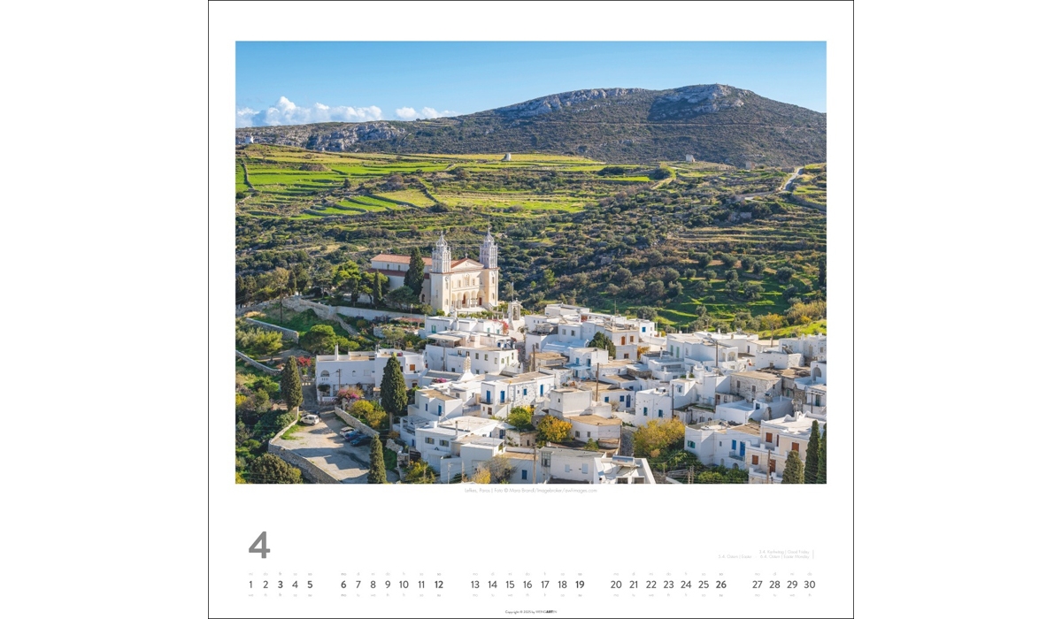 advertising calendar: Greek islands 2026