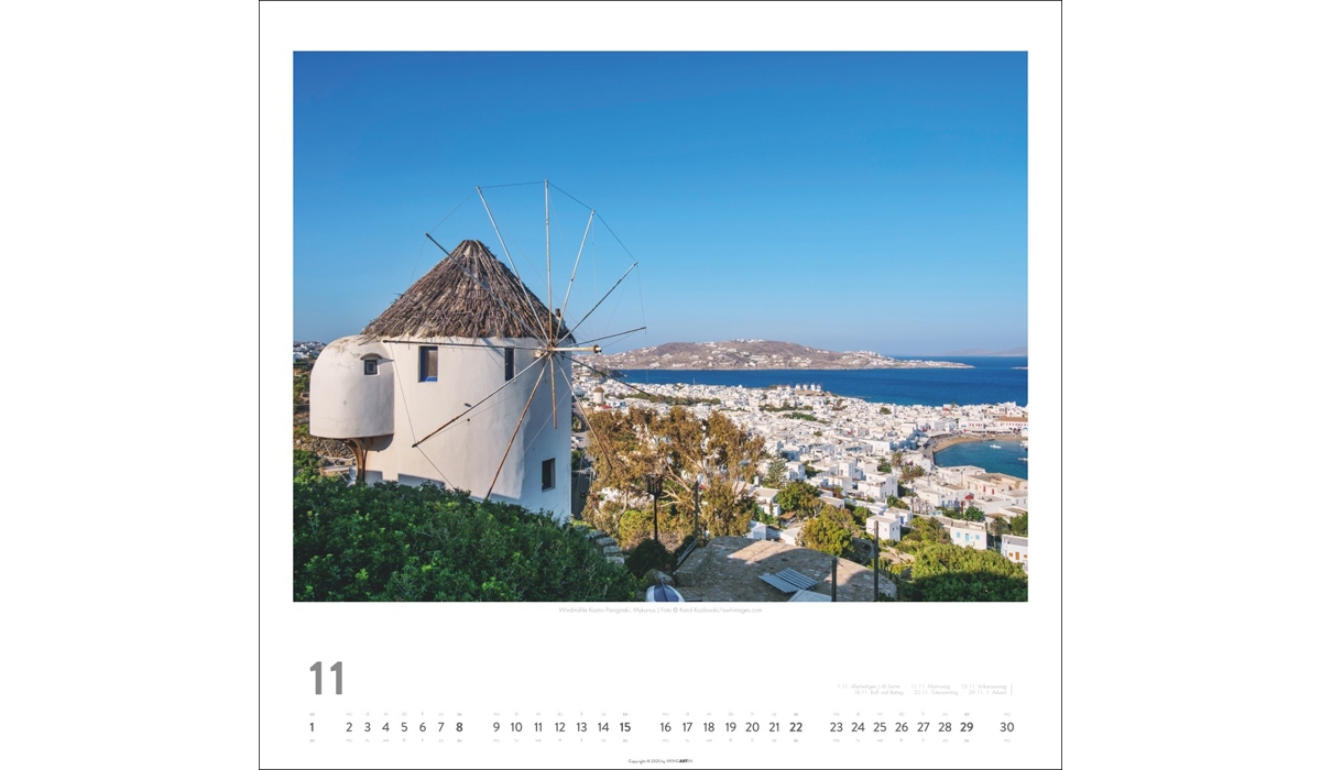 advertising calendar: Greek islands 2026