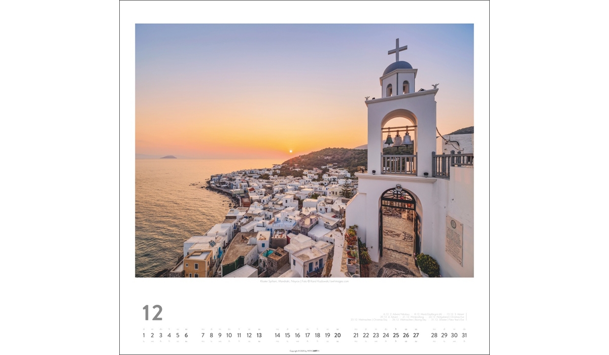 advertising calendar: Greek islands 2026