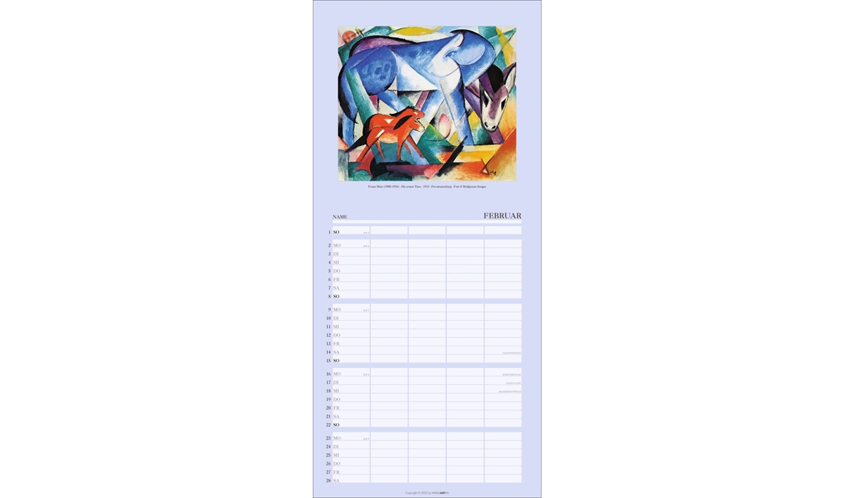 advertising calendar: Art family planner 2026