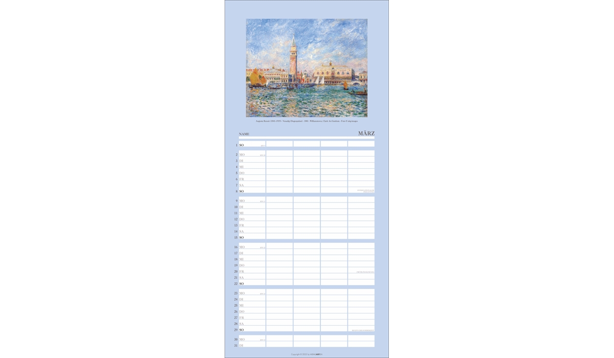 advertising calendar: Art family planner 2026