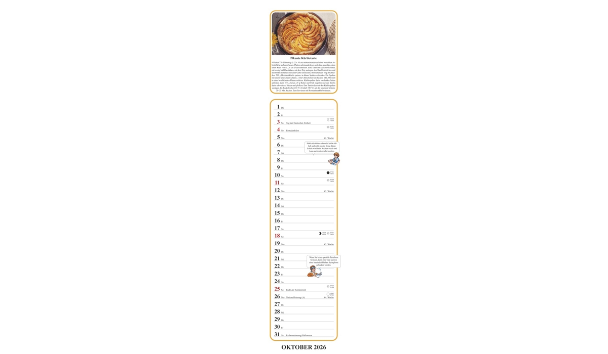 advertising calendar: Aunt Clara 2026