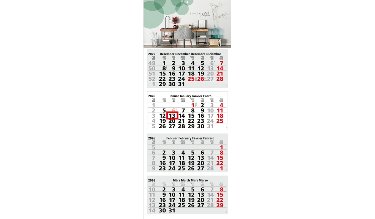 4-Monatskalender 2026 Forum Light 4 Standard