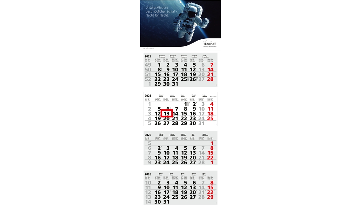 4-Monatskalender 2026 Forum Light 4 Standard