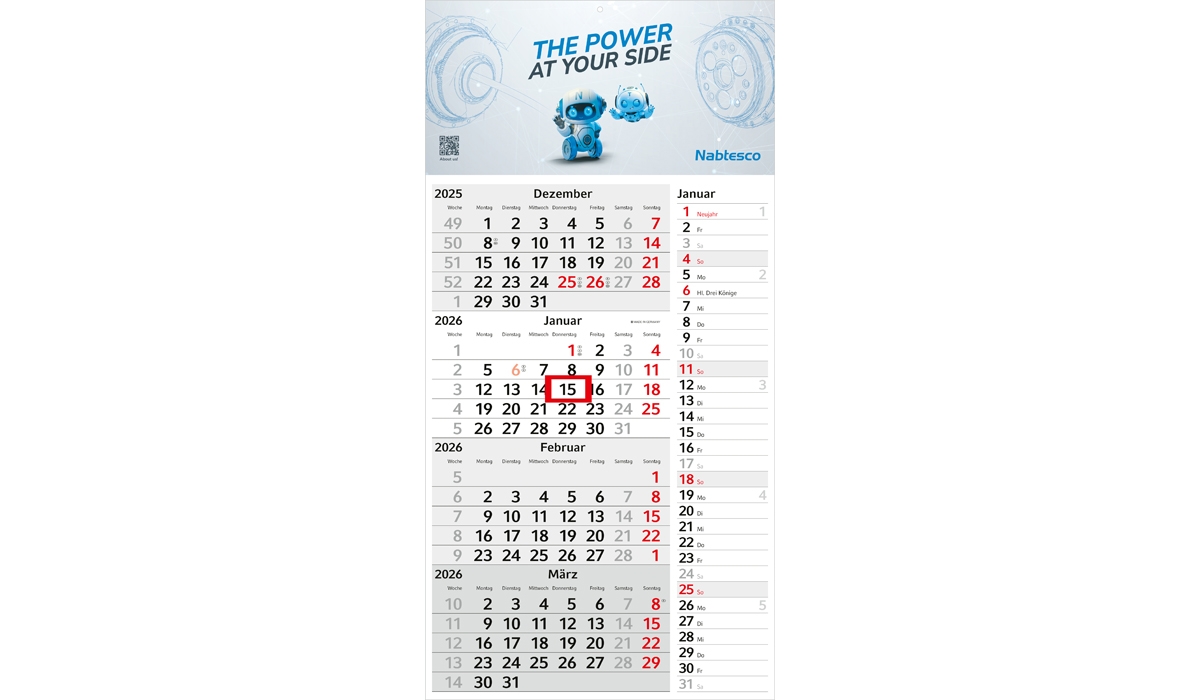 4-Monatskalender 2026 Konzept 4 Post Standard