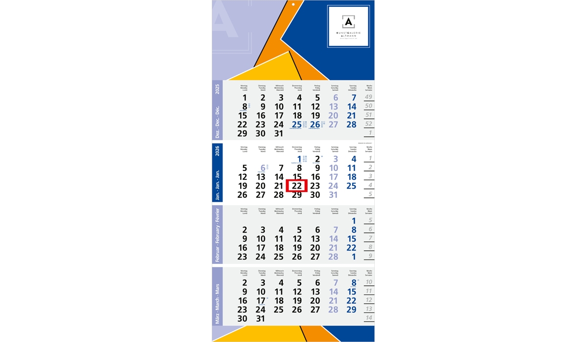 4-month calendar 2026 Logic 4 Post B